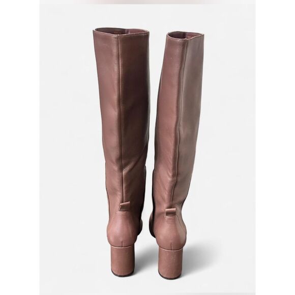 Cole Haan Chrystie Brown Leather Square Toe Knee-High Tall Boots - Sz 5.5B - Picture 8 of 8